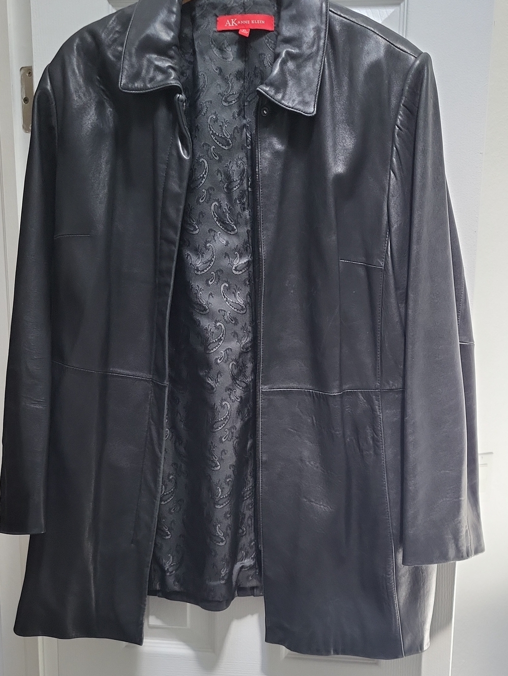 Anne Klein Black WOMEN'S Leather Coat